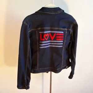 Denim Jacket with LOVE Design, Perfect Condition